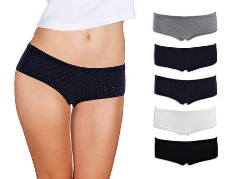 Emprella Womens Underwear Boyshort Panties - 5 Pack Colors and Patterns May Vary