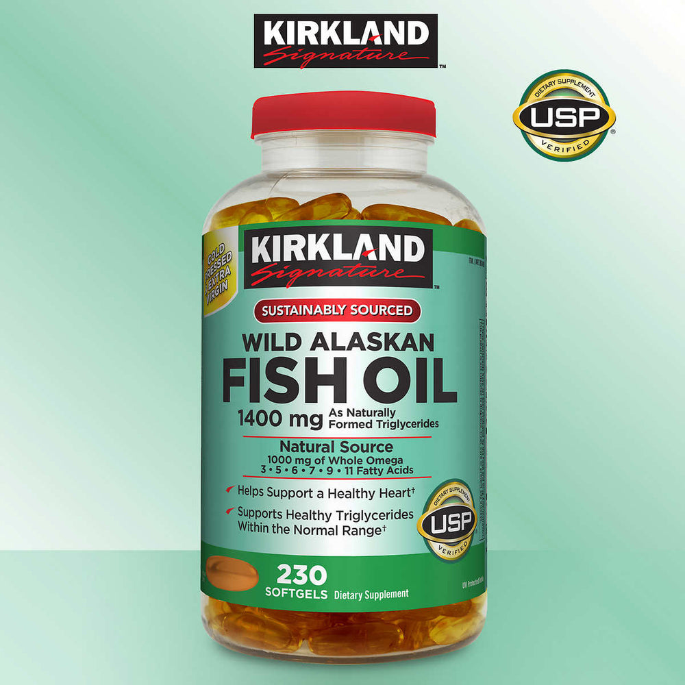 Kirkland Signature Wild Alaskan Fish Oil 1400 mg., 230 Softgels