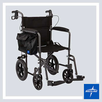 Elite Aluminum Transport Wheelchair by Medline, Graphite