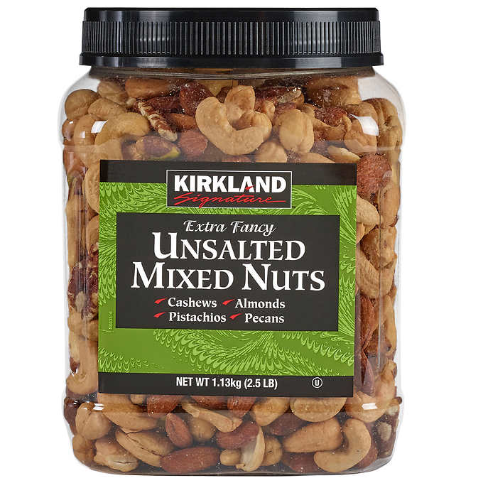 Kirkland Signature Unsalted Mixed Nuts, 2.5 lbs