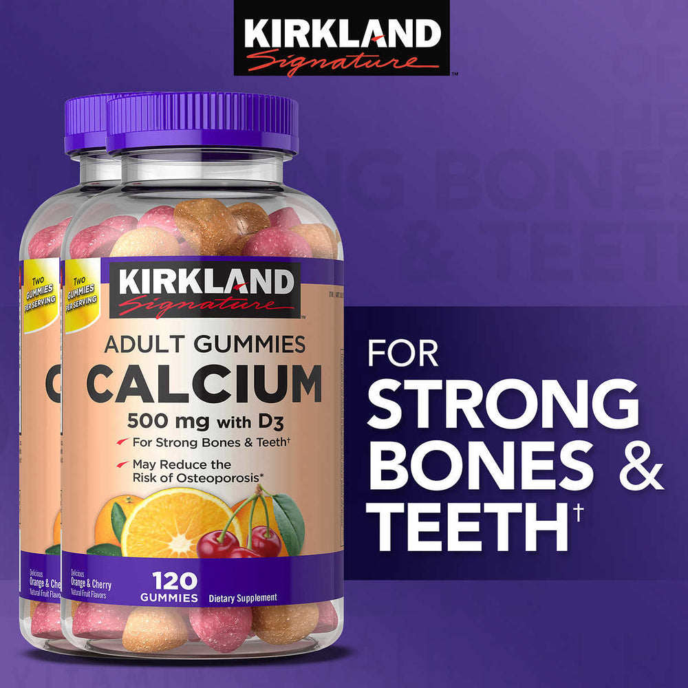 Kirkland Signature Calcium 500 mg with D3, 240 Adult Gummies