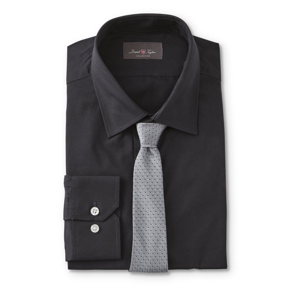 David Taylor Collection Men's Classic Fit Dress Shirt & Necktie - Dots Big & Tall Size
