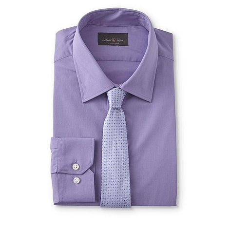 David Taylor Collection Men's Classic Fit Dress Shirt & Necktie - Diamonds