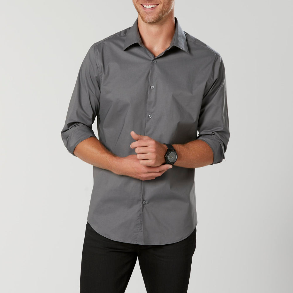 Structure Men's Poplin Modern Fit Flex Dress Shirt