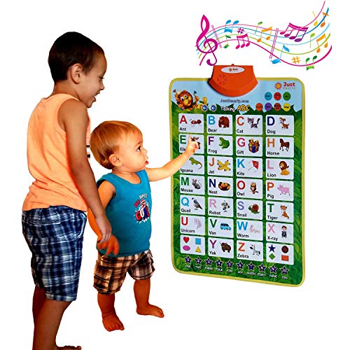 Just Smarty Electronic Interactive Alphabet Wall Chart, Talking ABC & 123s & Music Poster, Best Educational Toy for Toddler. Kids Fun Learning at Daycare, Preschool, Kindergarten for Boys & Girls