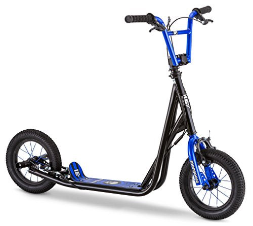 Mongoose Expo Youth Scooter, Front and Rear Caliper Brakes, Rear Axle Pegs, 12-Inch Inflatable Wheels, Available in Multiple Colors