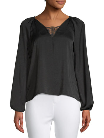 Lace Neck Women's Blouse