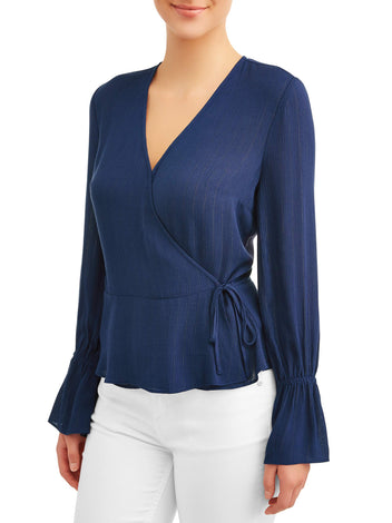 Women's Peplum Wrap Top