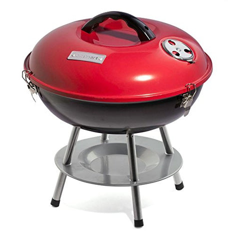 Cuisinart CCG190RB Portable Charcoal Grill, 14-Inch, Red, 14.5" x 14.5" x 15"