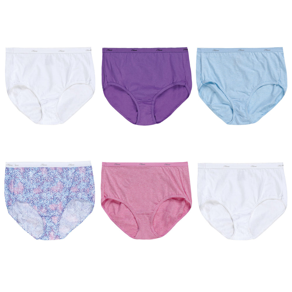 Hanes Women's Cotton Brief Panties, 6-Pack