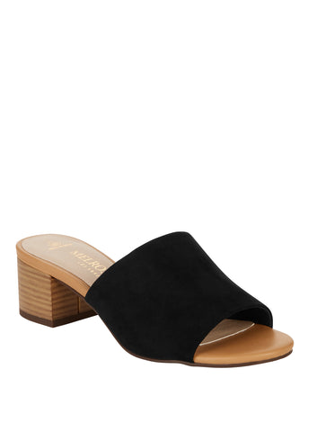 Melrose Ave Vegan Suede Block Heel Slide Sandal (Women's)