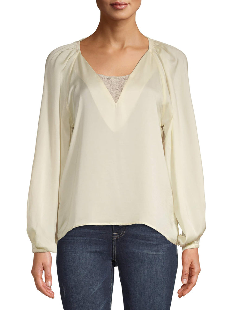 Lace Neck Women's Blouse