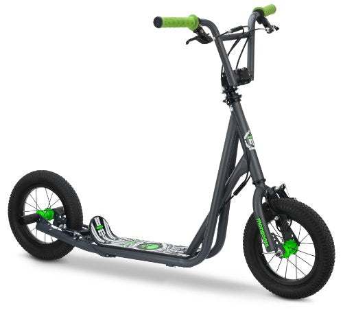 Mongoose Expo Youth Scooter, Front and Rear Caliper Brakes, Rear Axle Pegs, 12-Inch Inflatable Wheels, Available in Multiple Colors