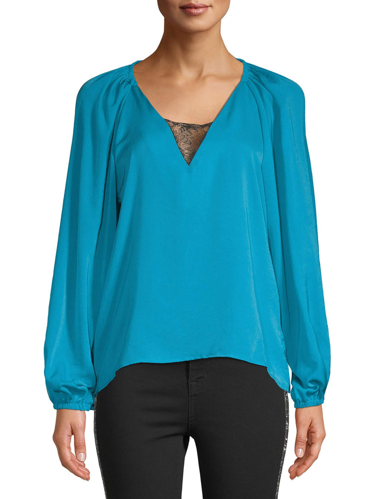 Lace Neck Women's Blouse