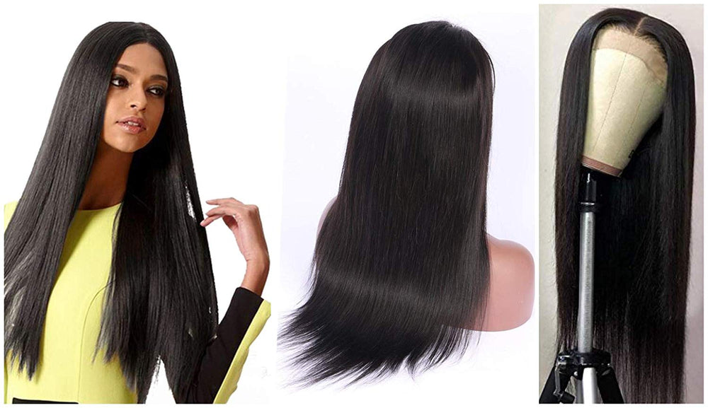 Blowing Straight Hair 3 Bundles with Closure Brazilian Virgin Hair Three Part Lace Closure with Bundles 8a Straight Human Hair Weft with Closure Three Part Natural Color（10 12 14+10，Three part）